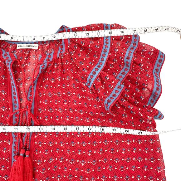 ULLA JOHNSON Silk Top in Scarlet 2 - Picture 8 of 9